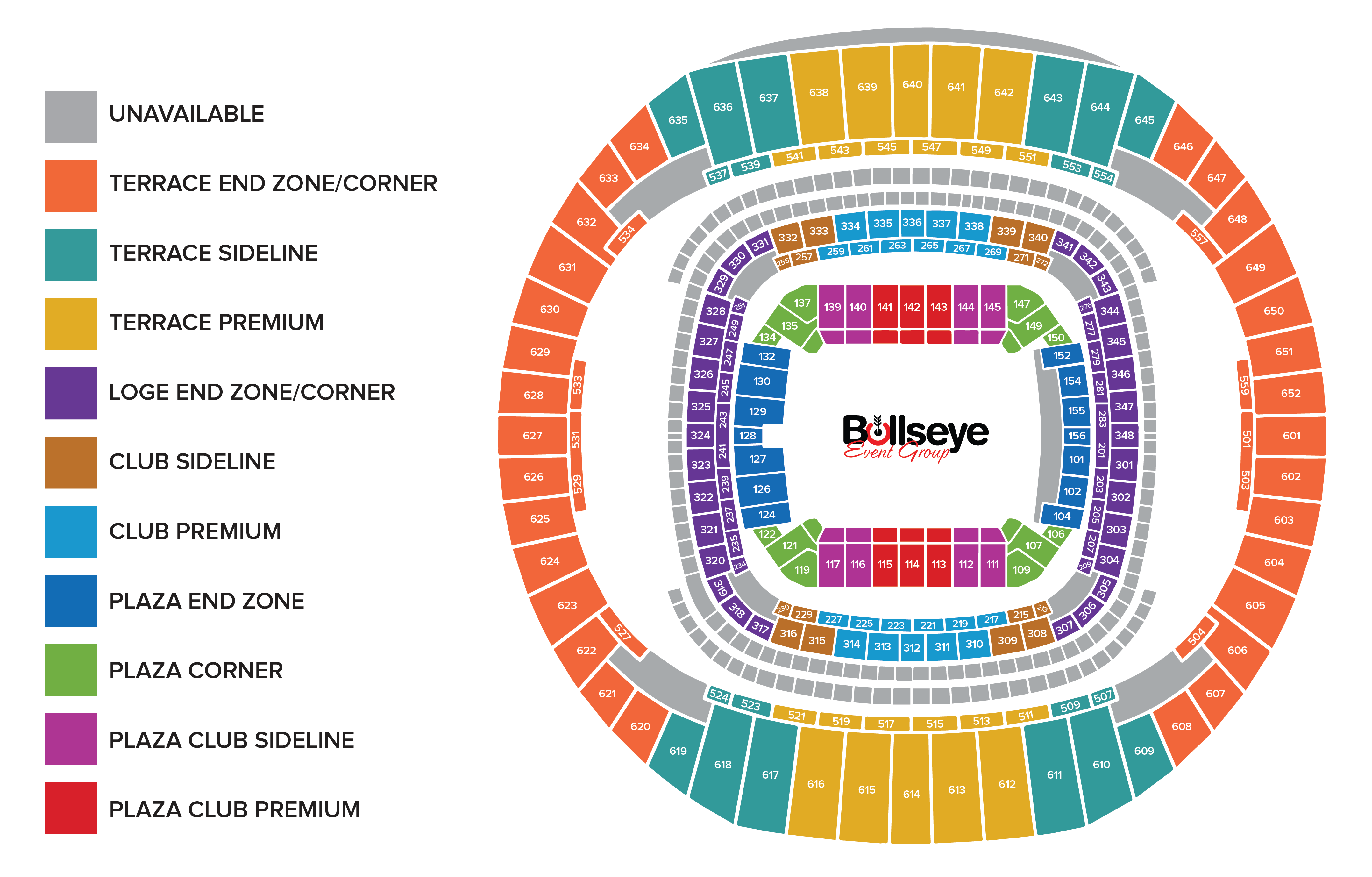 Super Bowl Stadium Seating Chart