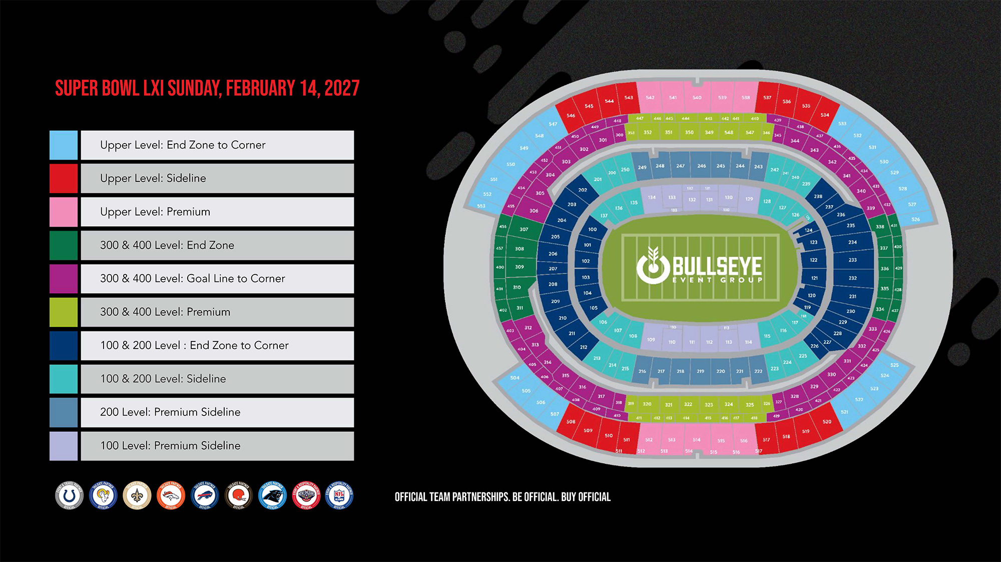 Super Bowl 61 Tickets - Stadium seating map